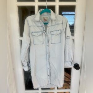Current/Elliot The Lily Dress Denim Shirt Dress Size 0 Somerset Wash